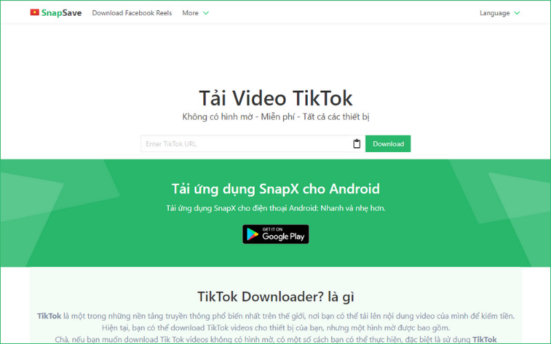 xoá id Tik Tok với công cụ trực tuyến SnapSave