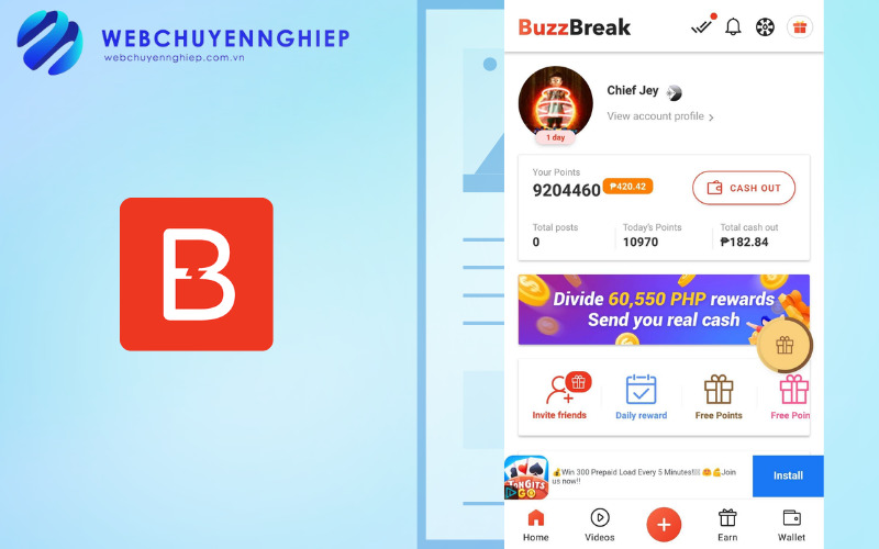 app đọc báo kiếm tiền buzzbreak